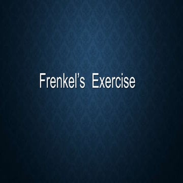 Frenkel's  Exercise (Bangladesh Health Profession Institute) CRP