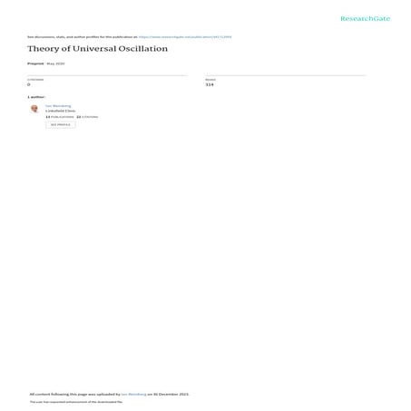 Ian Weinberg - Theory of Universal Oscillation