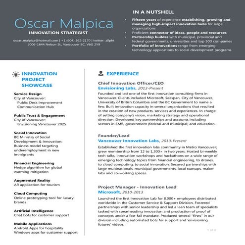 Oscar Malpica Professional Profile
