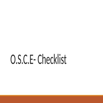 Comprehensive OSCE Clinical Examination Checklist for Medical Students ...
