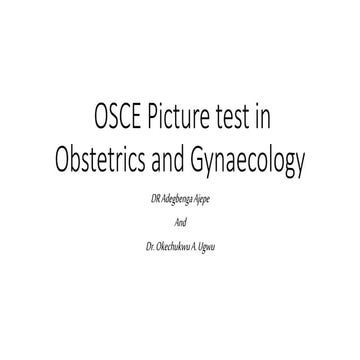 Osce picture test in obstetrics and gynaecology