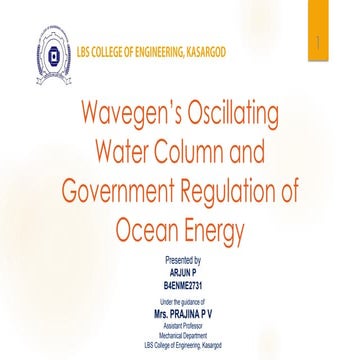 Oscillating water column and government regulation of ocean