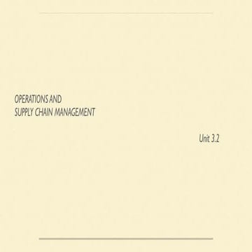 Operations and supply chain management for managers