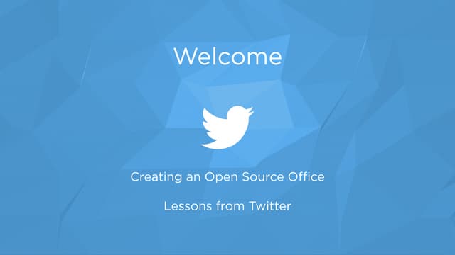 Creating an Open Source Office: Lessons from Twitter