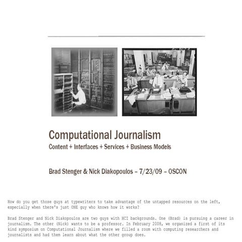 Oscon Presentation.Computational Journalism