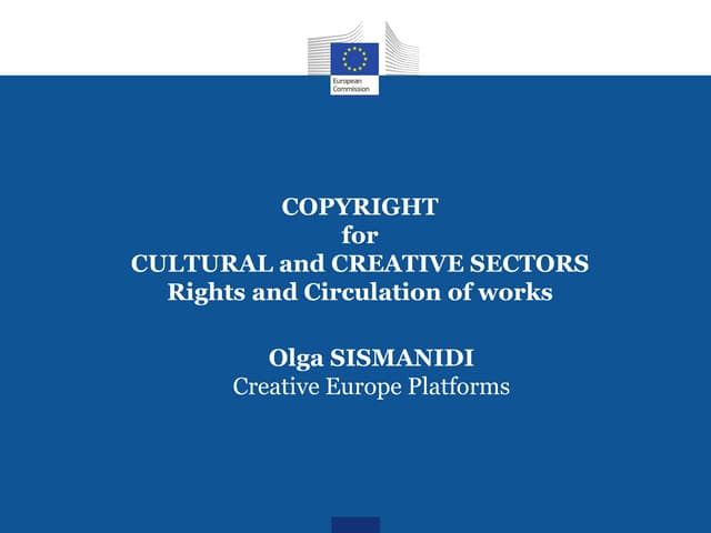 Copyright for Cultural and Creative Sectors