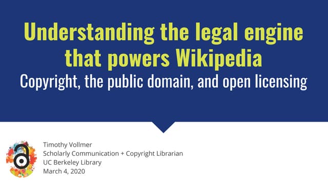 Understanding the legal engine that powers Wikipedia