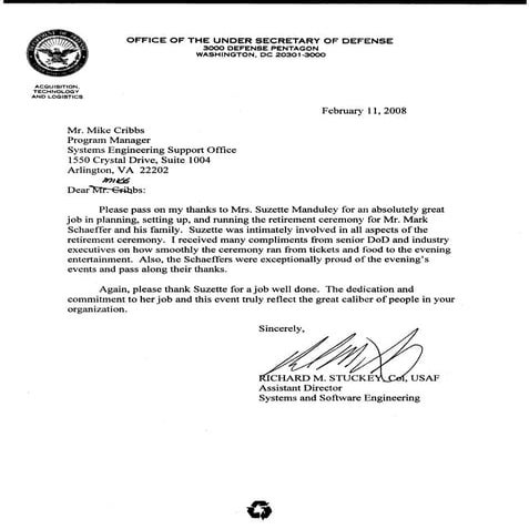 Office of the SECDEF (OSD) Appreciation Ltr_27Jul07 | PDF