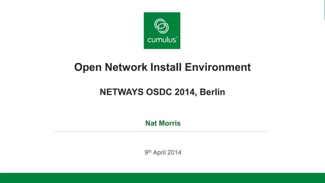 OSDC 2014 ONIE by Nat Morris