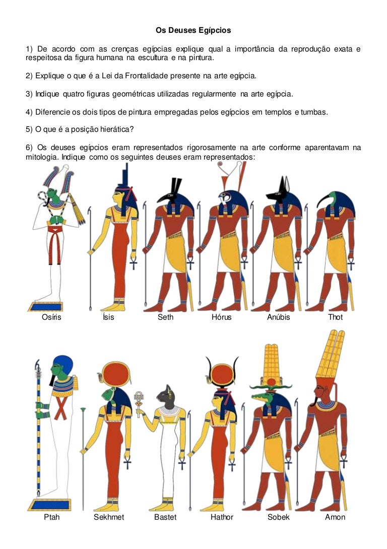 Os deuses egípcios Os deuses egípcios