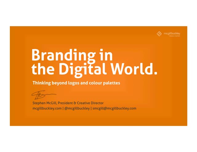 Branding in the Digital World: Thin...