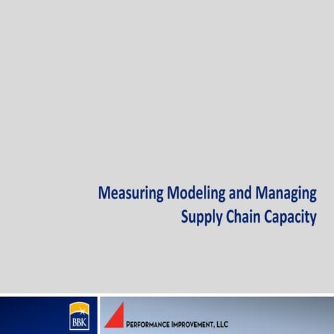 Measuring Modeling and Managing Supply Chain Capacity
