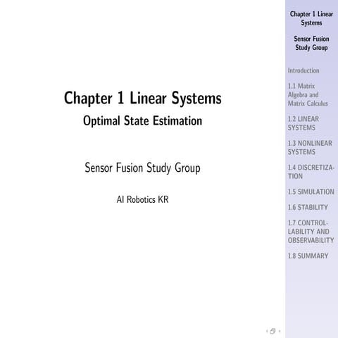 Sensor Fusion Study - Ch1. Linear System [Hayden]