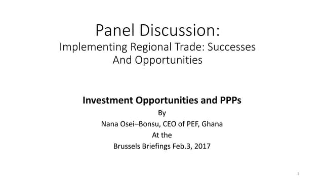 Brussels Briefing 47: Nana Osei-Bonsu "Investment opportunities and PPPs"