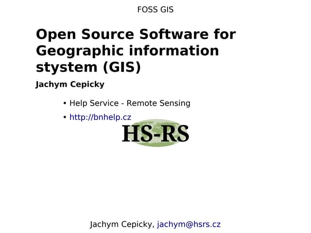 Free and Open Source GIS