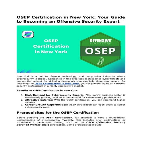 OSEP Certification in New York_ Your Guide to Becoming an Offensive ...