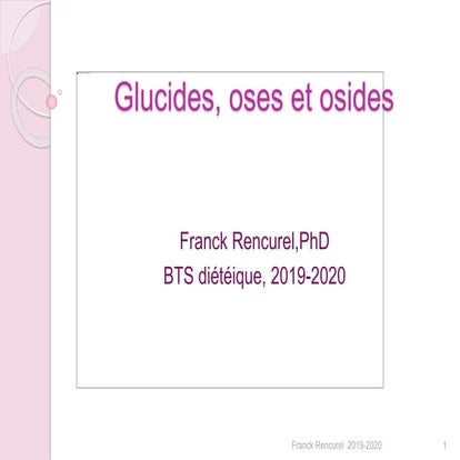 BTS diététique Oses et osides