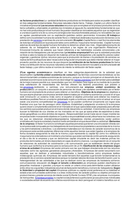 Os factores productivos
