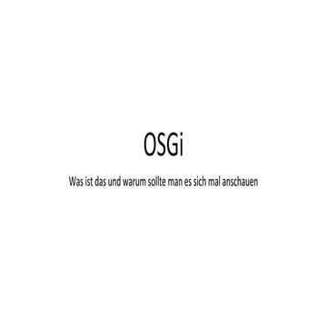 JUG MZ OSGi Lightning Talk