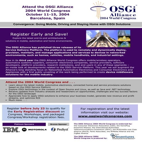 OSGi Alliance World Congress 2004 Flyer