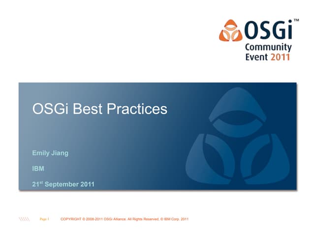 OSGi Best Practices - Tim Ward