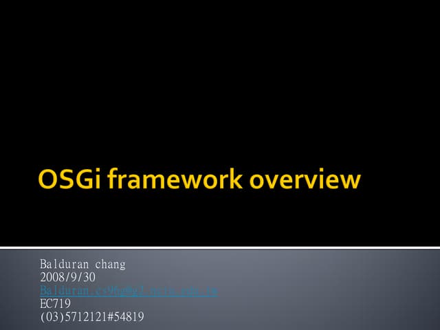 OSGi framework overview