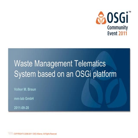 OSGi in Telematics - Volker Braun