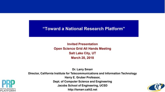 Toward a National Research Platform