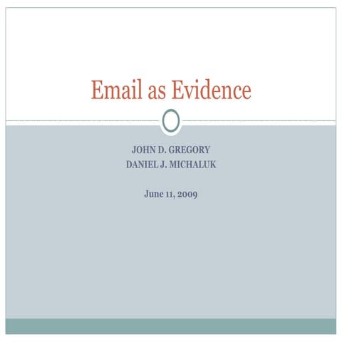 E-Mail as Evidence