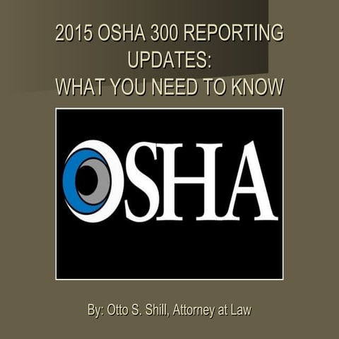 Osha 300 Updates 2015