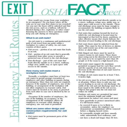 Osha Emergency Exit Routes Factsheet