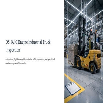 OSHA Electric Industrial Truck Inspection using eAuditor | PDF