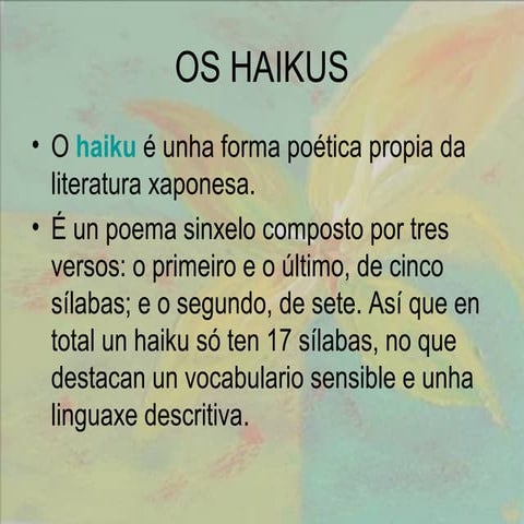 Os haikus (II)