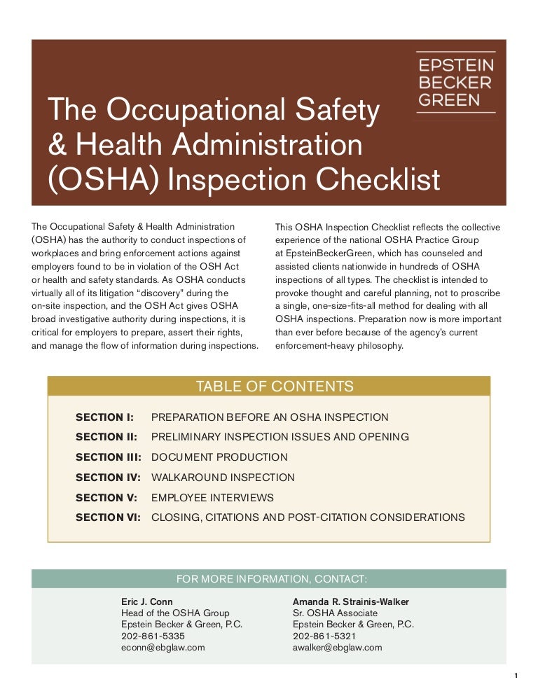 Osha safety checklist sekaplayer