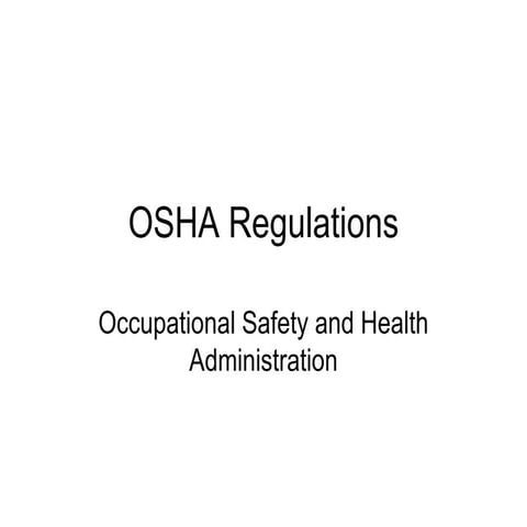 Osha Regulations