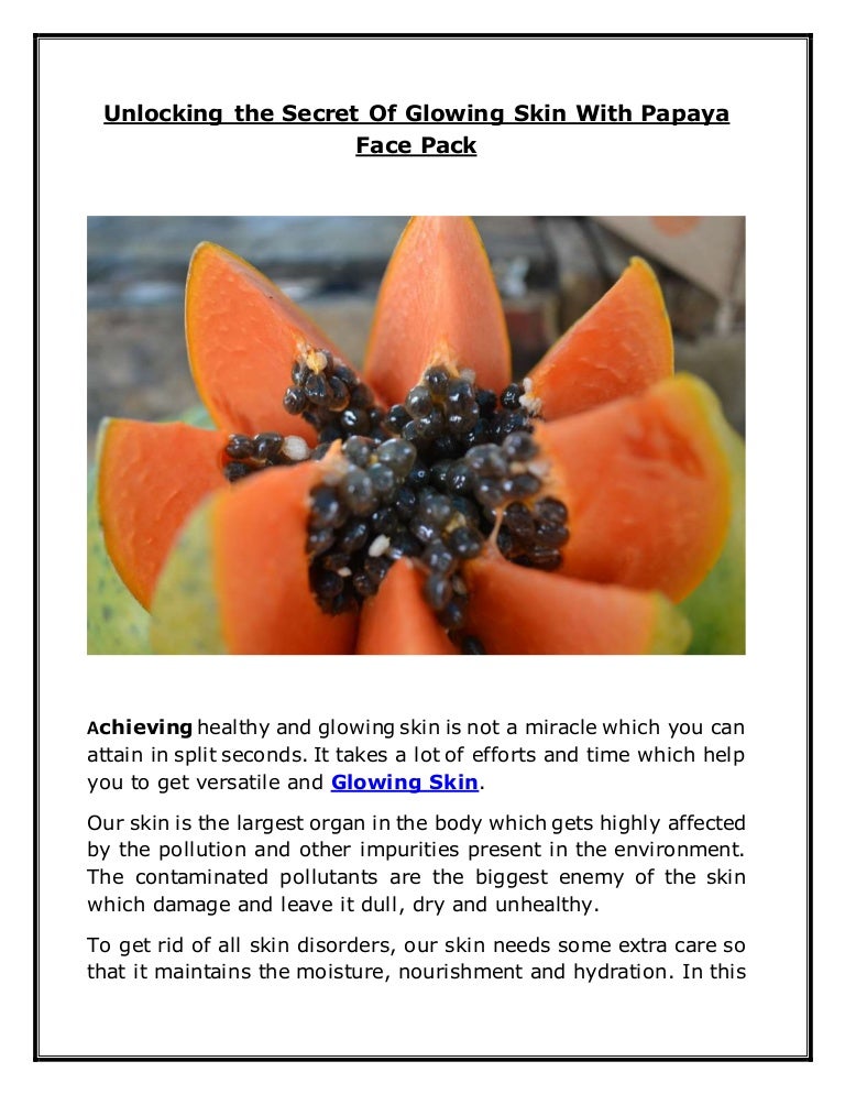 body pack for glowing skin