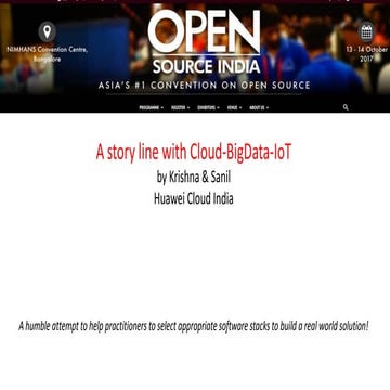 Cloud, Big Data, IoT, ML - together to build a real world use case!