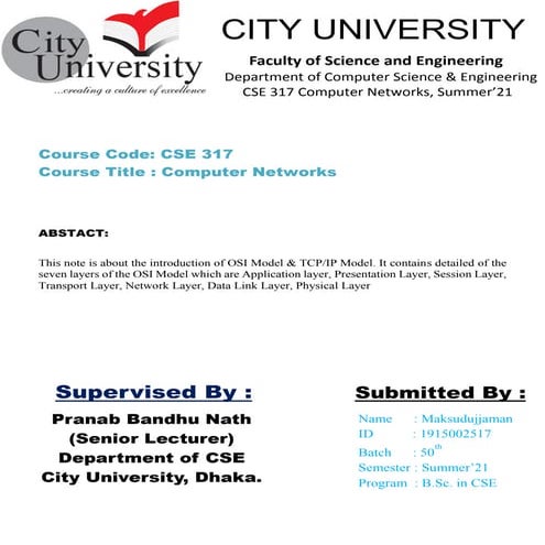 OSI and TCP/IP Model