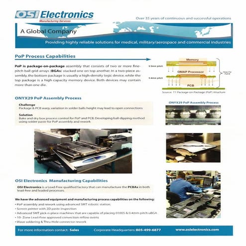 OSI Electronics Manufacturing Services Capabilities