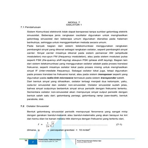 Materi Elektrinika : Osilator