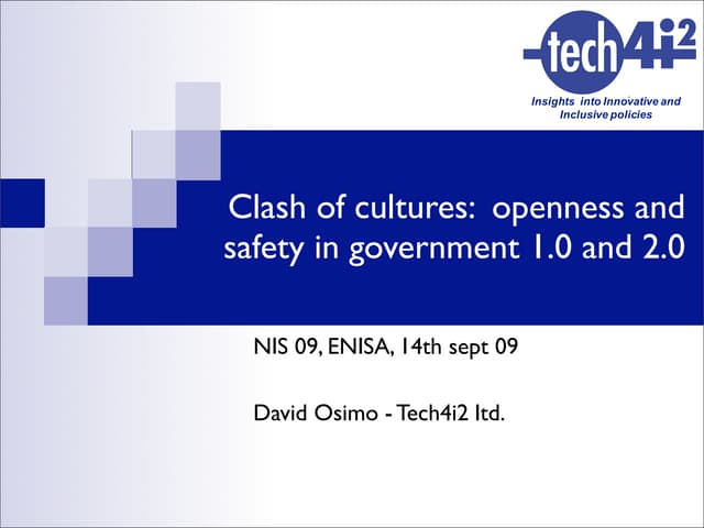 Presentation at ENISA summer school