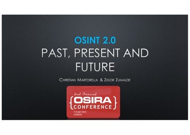 OSINT 2.0  - Past, present and future