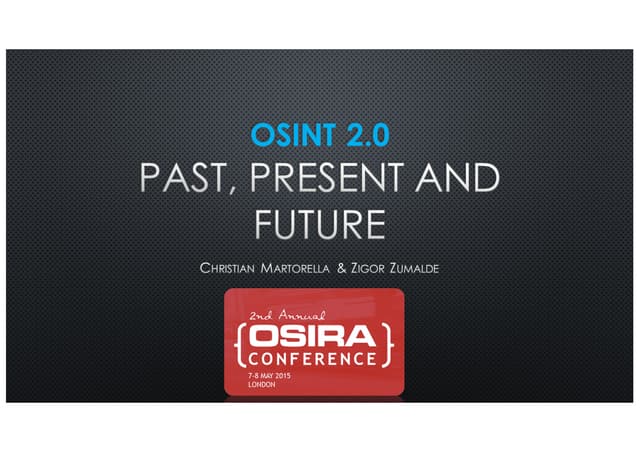 OSINT 2.0  - Past, present and future