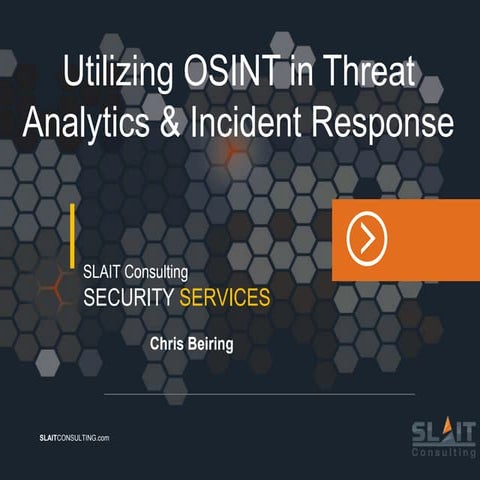 Utilizing OSINT in Threat Analytics and Incident Response