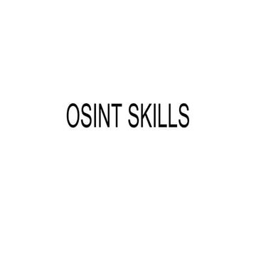 Osint skills