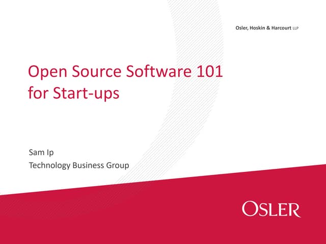 Open source software 101: Compliance and risk management