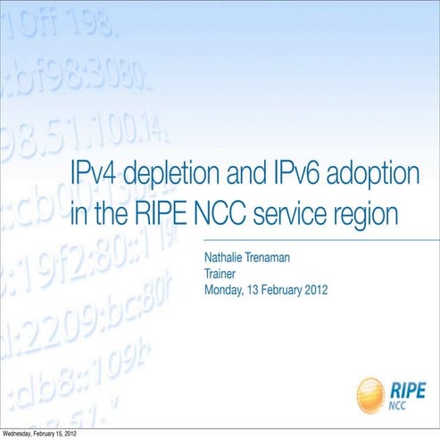 IPv4 depletion and IPv6 adoption in the RIPE NCC service region