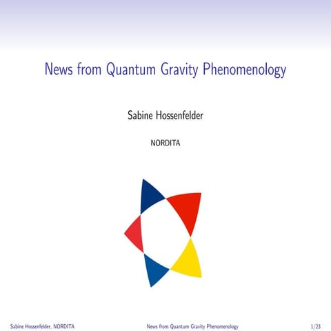 News from Quantum Gravity Phenomenology