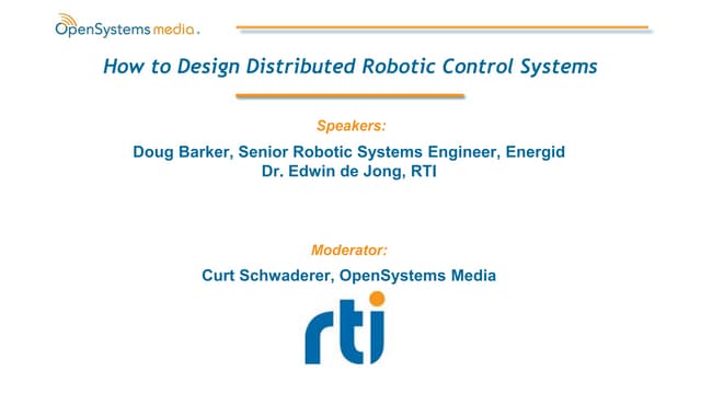 How to Design Distributed Robotic Control Systems