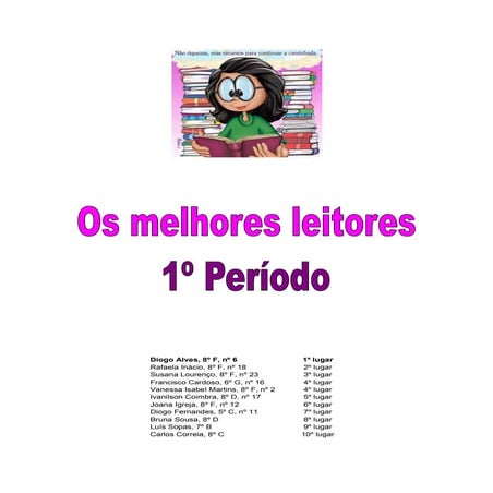 Os melhores leitores 1º período